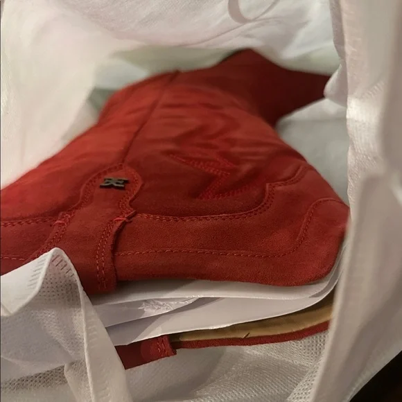 NEW! Sam Edelman James Wide Calf Western Boot Red Suede - Wide Sizes Only 🏠 - Picture 8 of 10